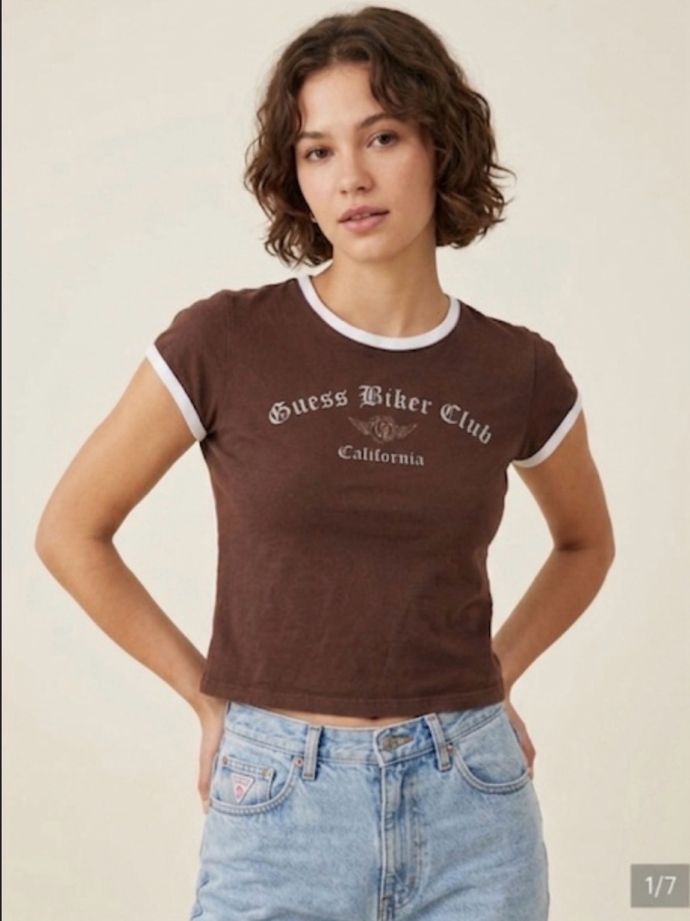 VINTAGE 90's Guess jeans baby tee cropped  shirt